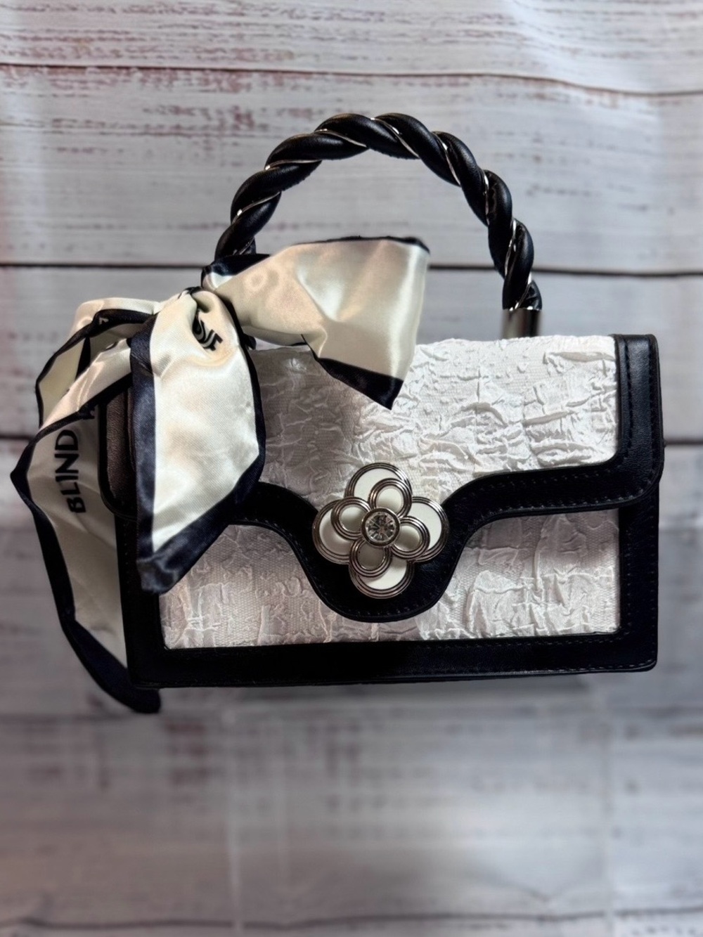 White and Black Handbag